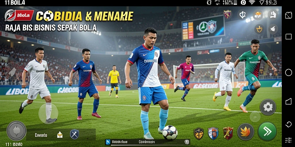 Screenshot gameplay 11BOLA menampilkan manajemen klub sepak bola yang seru.