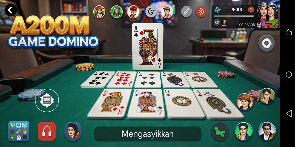 Tampilan gameplay A200M yang menarik saat bermain Domino.