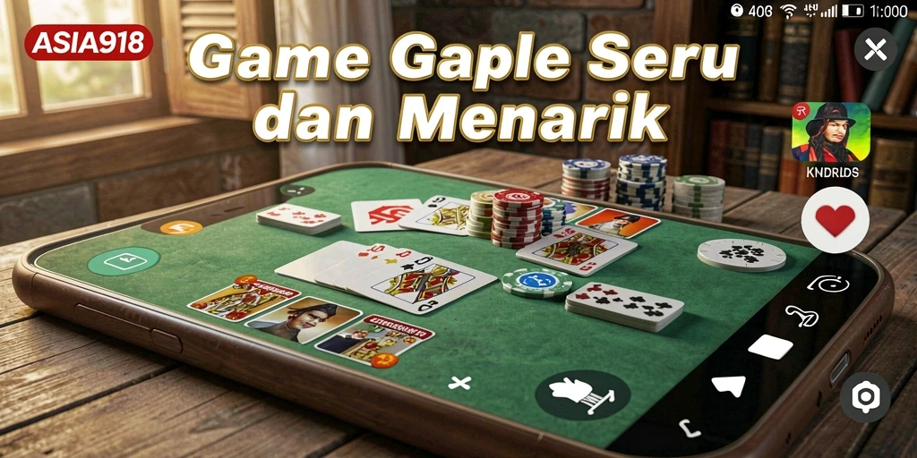 Screenshot gameplay ASIA918 menampilkan pengalaman Gaple yang seru.