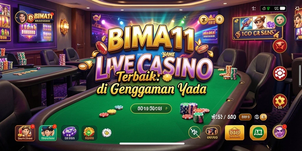 Screenshot gameplay BIMA11 yang menampilkan suasana Live Casino yang menarik.