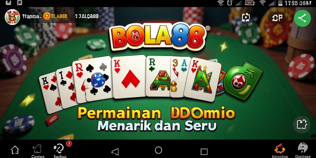 Screenshot utama menampilkan gameplay seru dalam permainan Domino BOLA88.