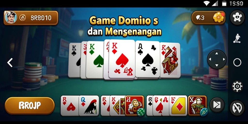 Tangkapan layar utama gameplay Domino BROJP yang penuh aksi.