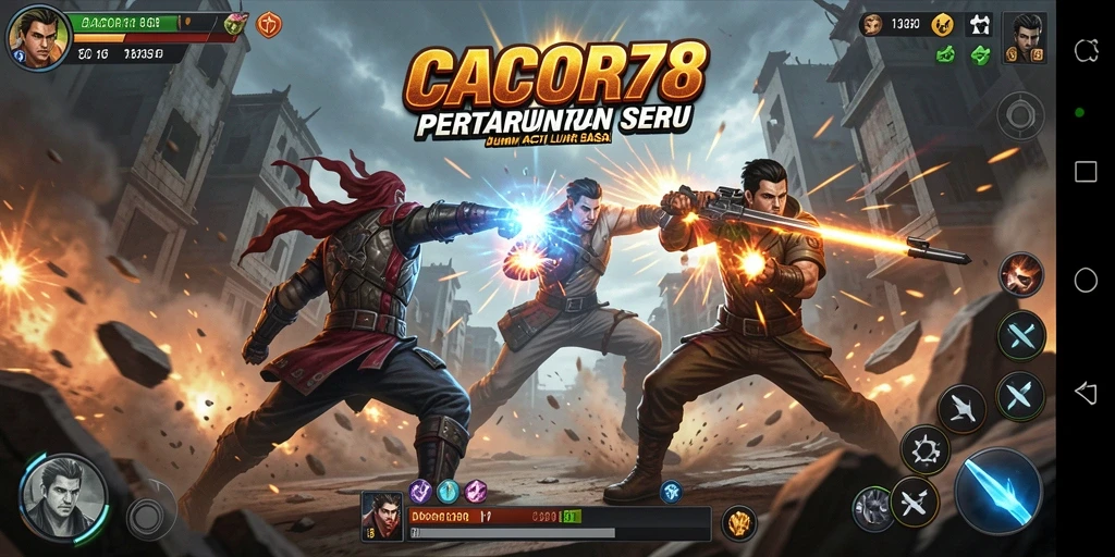 Screenshot CACOR78 menampilkan aksi pertempuran yang intens dan mendebarkan.