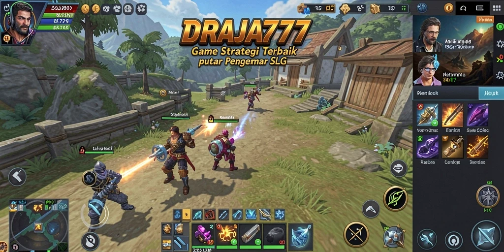 Tampilan gameplay DRAJA777 dengan pertarungan strategis yang seru.