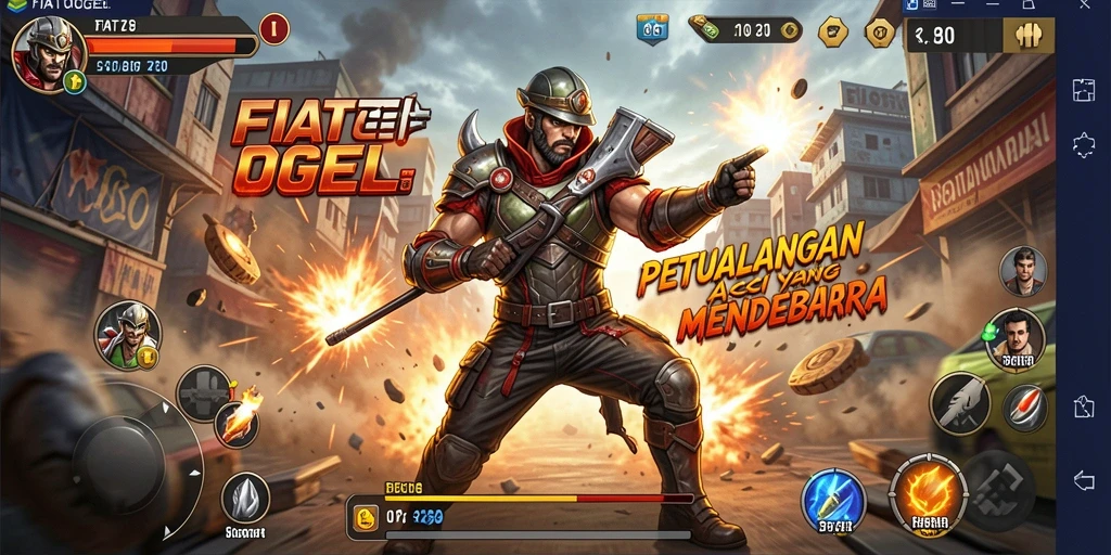 Tangkapan layar dari gameplay FIATOGEL yang penuh aksi.