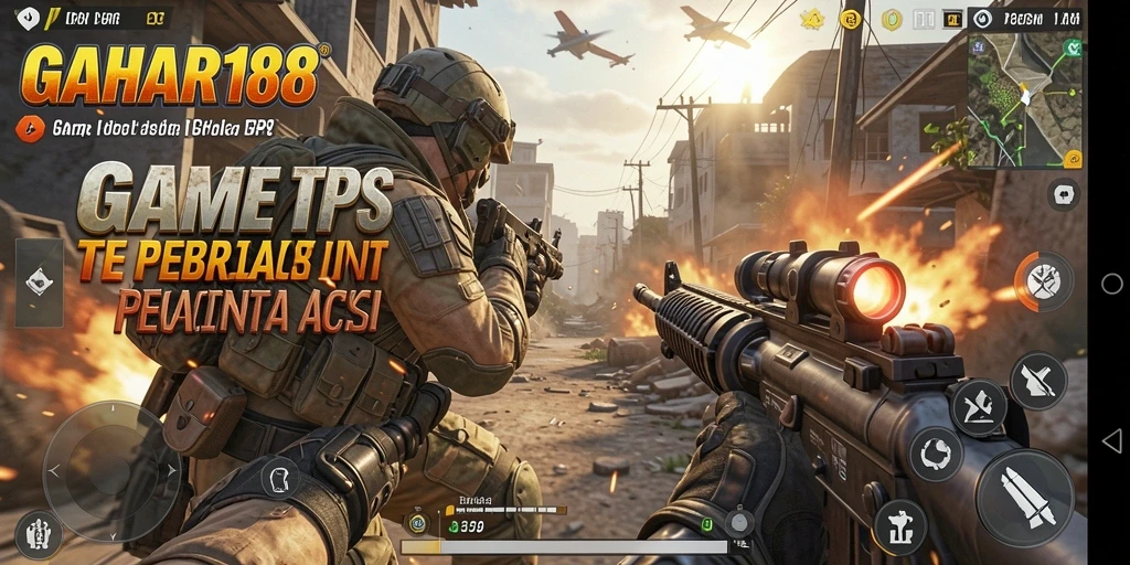 Menampilkan aksi seru dalam gameplay TPS GAHAR188.