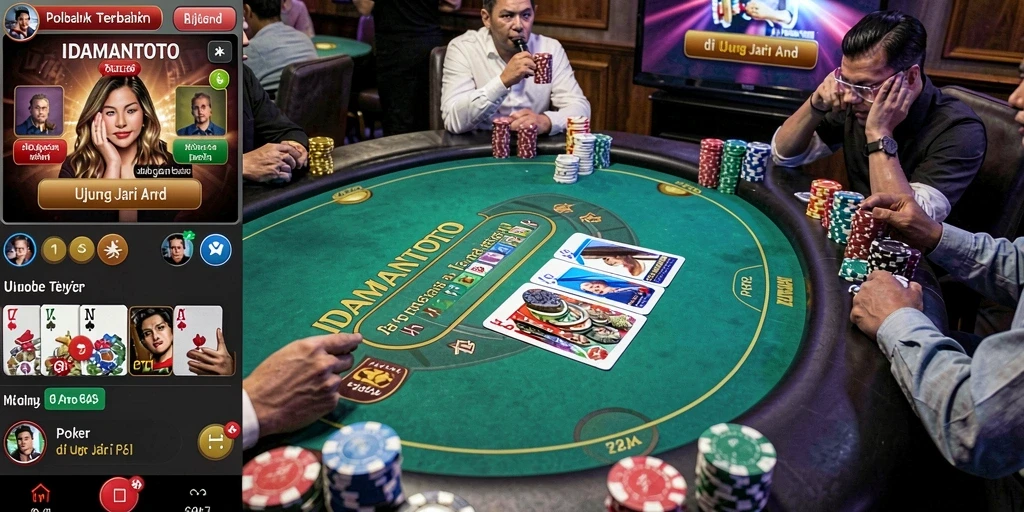 Screenshot dari gameplay IDAMANTOTO yang menampilkan berbagai mode poker.