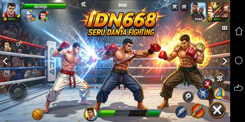 Tampilan gameplay pertarungan seru dari IDN668.