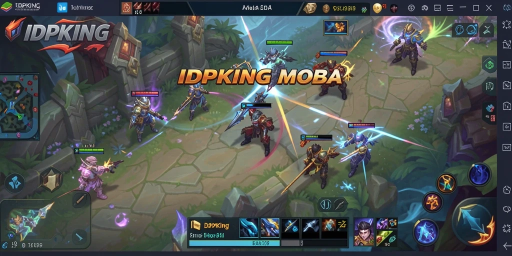 Tampilan seru dari gameplay MOBA yang intens di IDPKING.