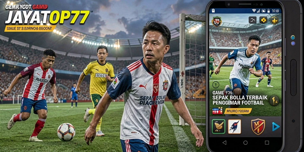 Tampilan permainan JAYATOP77 yang mendebarkan dan penuh aksi gameplay sepak bola.