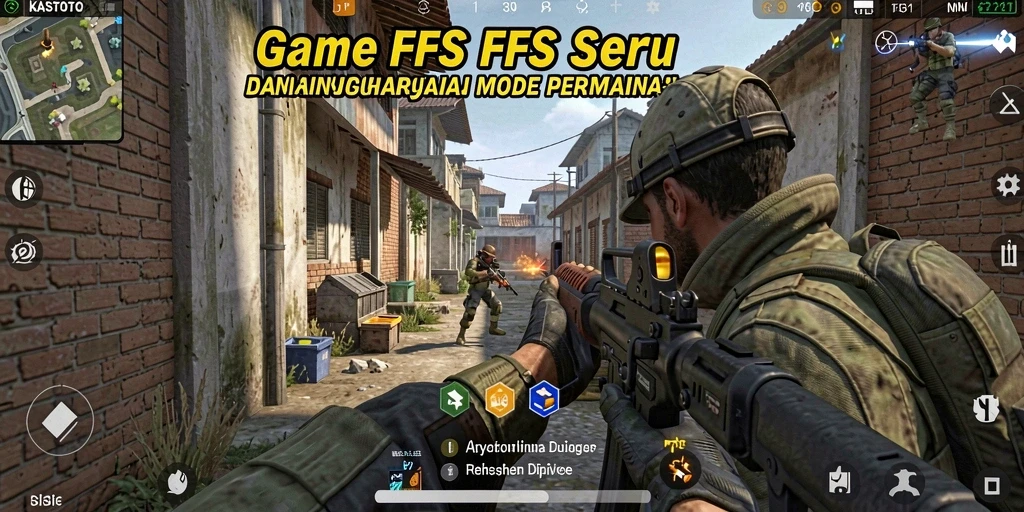 Tampilan gameplay KASTOTO yang seru selama pertempuran FPS.