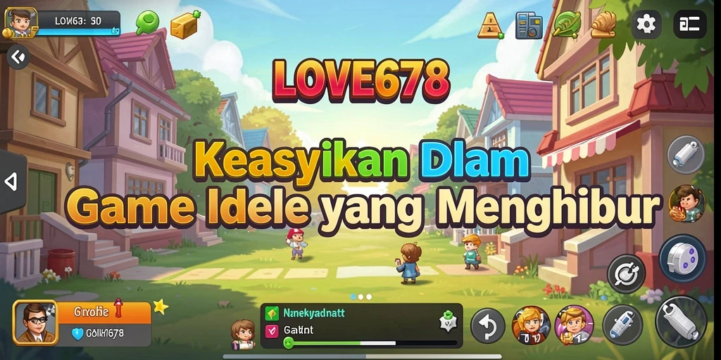 Tampilan gameplay LOVE678 dengan karakter yang beraksi dalam dunia Idle.