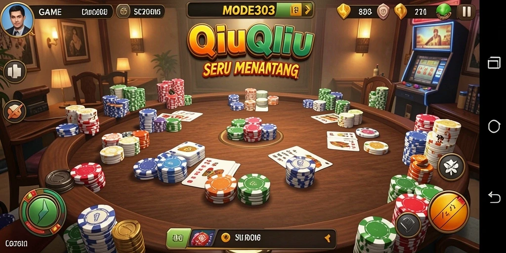 Tampilan gameplay QiuQiu di MODE303 yang seru dan menarik.