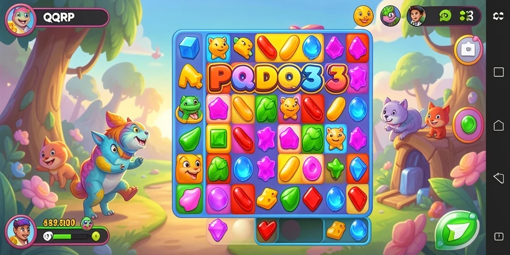 Screenshot gameplay QQRP menampilkan kombinasi warna cerah dan tantangan menarik.
