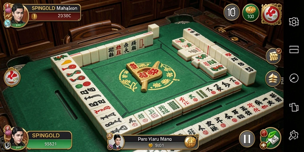 Tangkapan layar gameplay SPINGOLD yang menarik dalam permainan Mahjong.