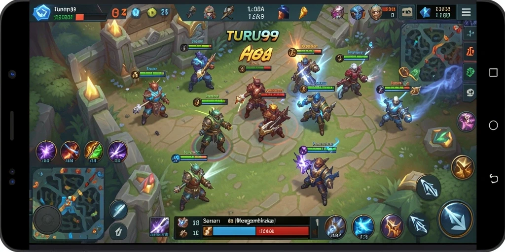 Tampilan gameplay seru dan strategis dalam TURU99.