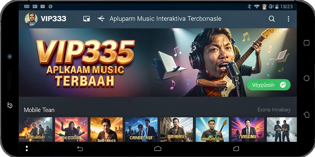 Tampilan gameplay VIP333 saat memutar lagu dengan lirik interaktif.