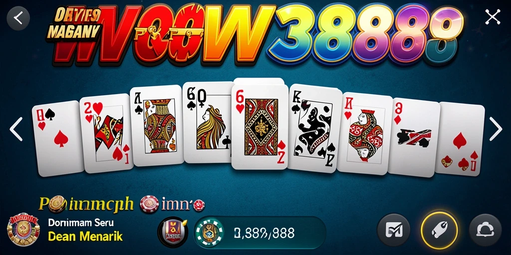 Tampilan menarik permainan domino WOW388 yang penuh aksi.